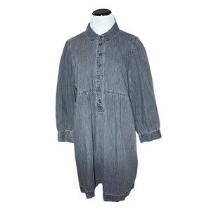 Madewell Denim Babydoll Shirtdress Washed Black Sz Small